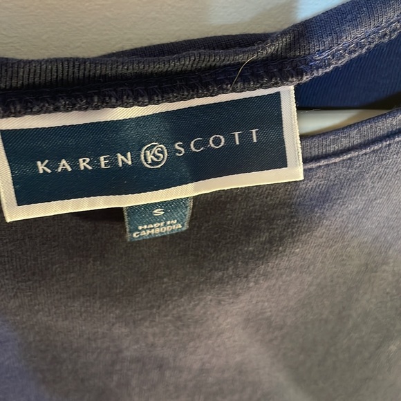 Karen Scott size small, navy tank top, 100% cotton - Picture 3 of 3